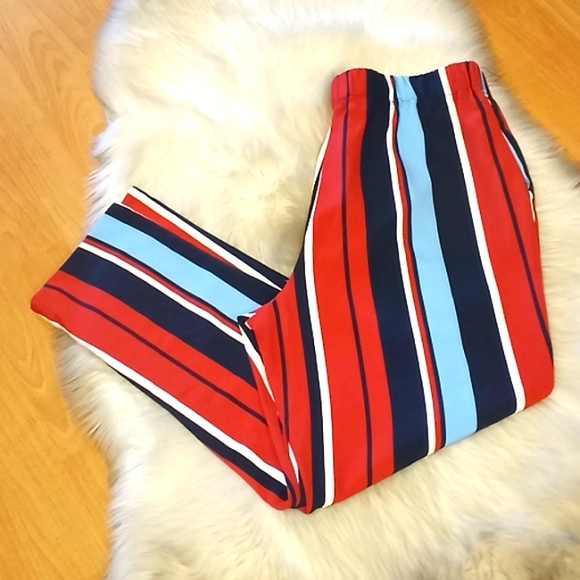 Romeo & Juliet Couture Striped Tie Waist Trousers-#1533 - Picture 8 of 12